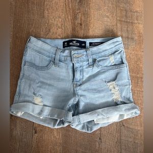 Hollister Light Wash Low-Rise Shorts